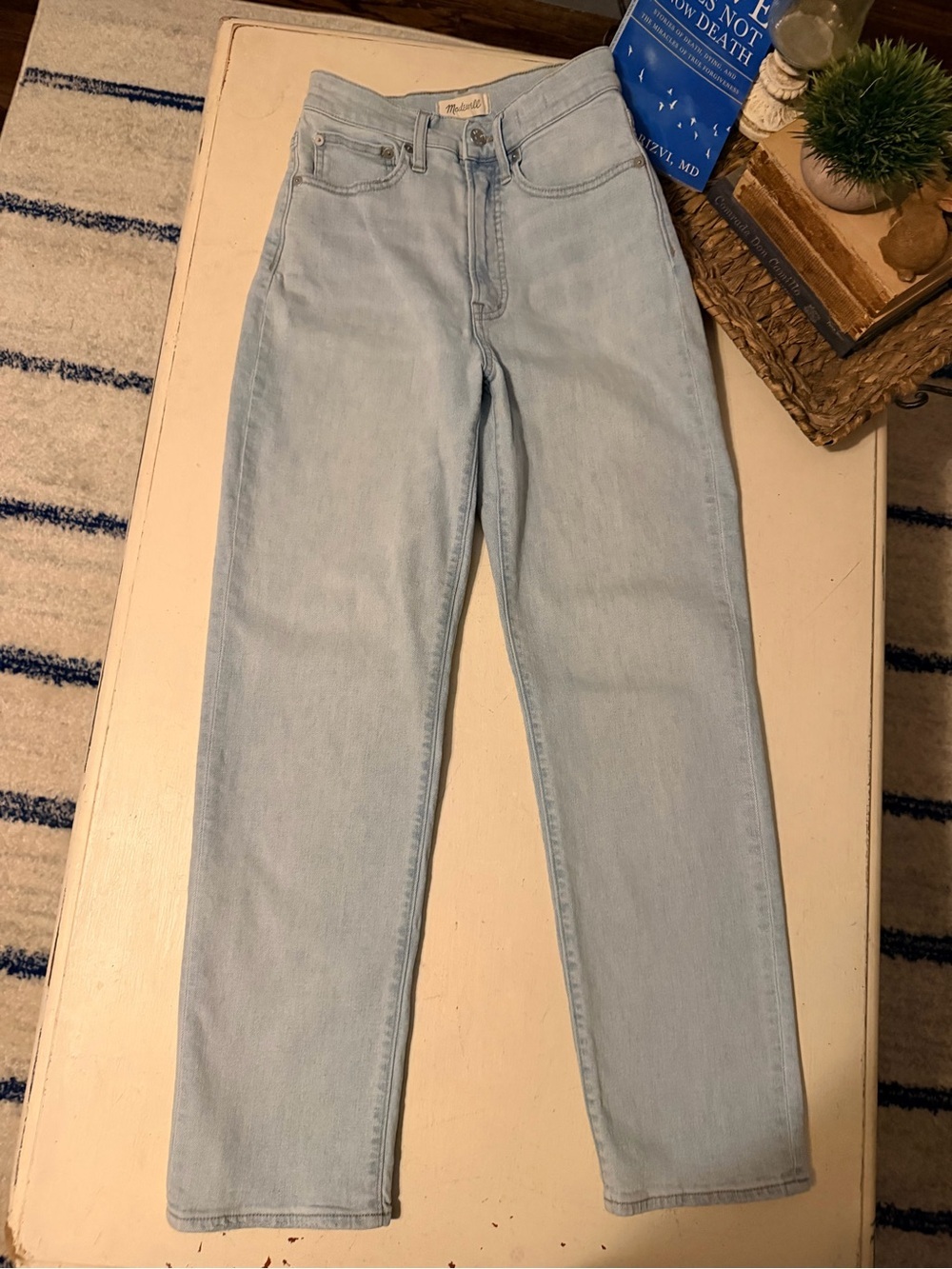 NWOT Madewell the perfect vintage straight leg High-Rise Lite Blue Jeans size